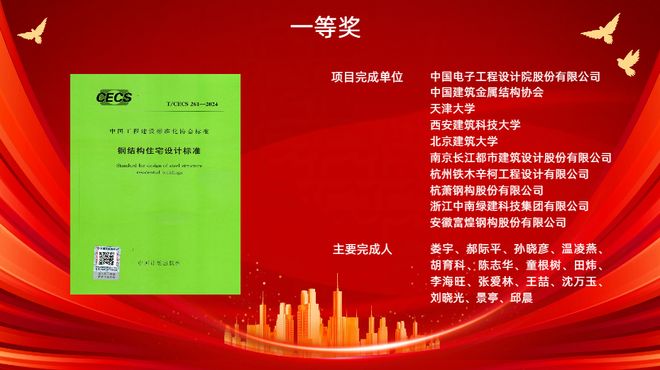 富煌钢构参编的《钢结构住宅设计标准》荣膺标准科技创新一等奖(图2)